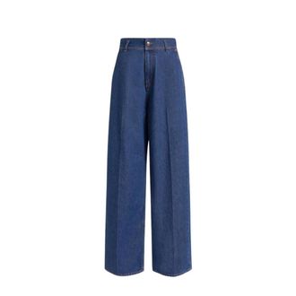 Alberta Ferretti Alberta Ferretti, Wide Jeans, female, Blue, Size: XS Wide-leg Jeans