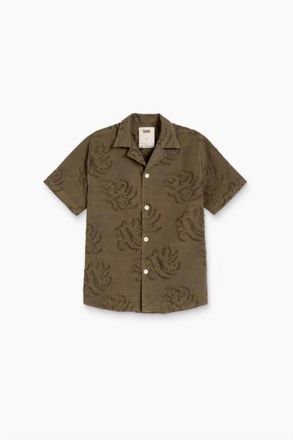 OAS Mens Cuba Cotton Shirt In Brown Tortoise - Grey