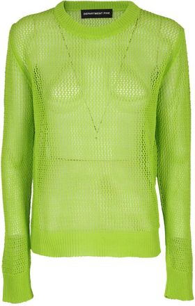Department Five Stijlvolle Suncoast Denim Jeans - Dames - Ronde hals truien - Groen - XS - Denim - Truien & Vesten