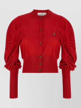 Vivienne Westwood eli cardigan crew neck ruched sleeves