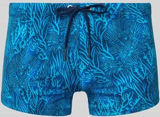 HOM Badehose im Allover-Look Modell Panarea in Blau, Gr&ouml;&szlig;e XXL