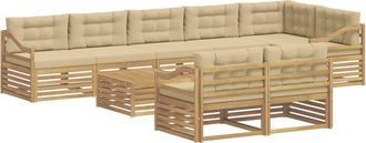 vidaXL Conjunto De Sof&aacute;s De Exterior 9 Uds. Y Beige Vidaxl