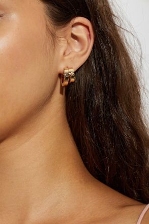Tory Burch Earrings With Logo, Womens, Gold