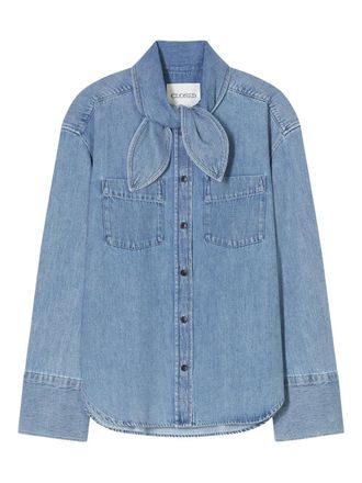 Closed scarf shirt - Blue