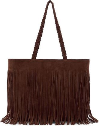 Reformation Luna Suede Tote Bag in Espresso Suede at Nordstrom