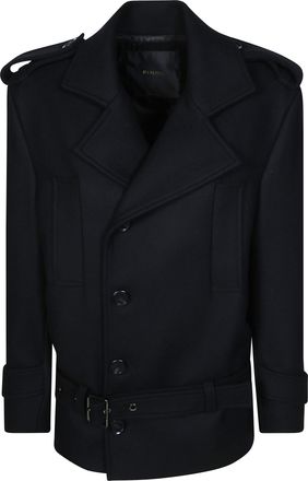 Pinko Tornado Double-Breasted Cropped Caban Coat