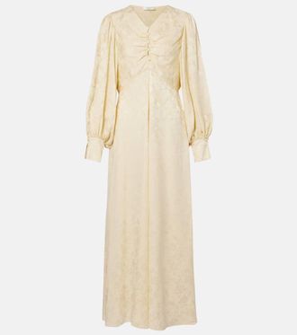Chloé Chloé Gathered silk jacquard maxi dress