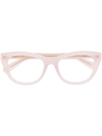 Stella McCartney rounded-frame glasses - unisex - Bio Acetate - 52 - Pink