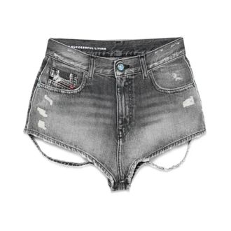 Diesel Denim Shorts, female, Gray, Size: W25 De-lunar Denim Shorts