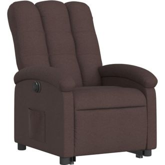 vidaXL Vidaxl - Sill&oacute;n El&eacute;ctrico Reclinable Elevable De Tela Marr&oacute;n Oscuro