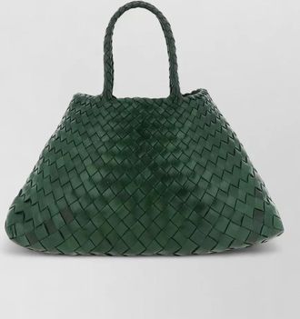 Dragon Diffusion santa croce small leather woven tote bag