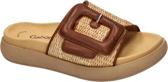 Gabor 63.754.48 Bast HT Slipper - Dames - Sandalen - Beige - 36 EU - Leer - Schoenen