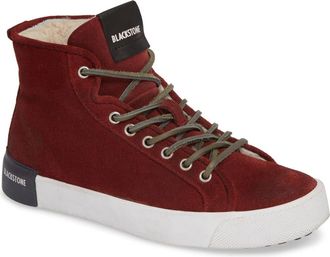 Blackstone QL70 Genuine Shearling Lined Sneaker in Wine Leather at Nordstrom Rack, Size 6Us / 36Eu