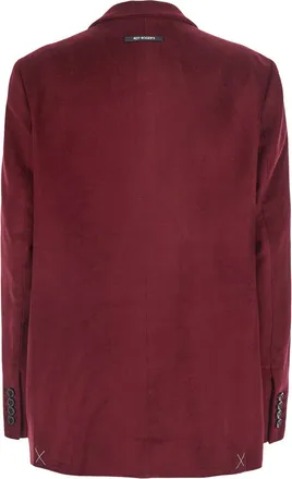 Roy Rogers Double-Breasted Velvet Blazer - Burgundy