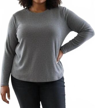 Cuddl Duds Womens Long Sleeve Top In Charcoal
