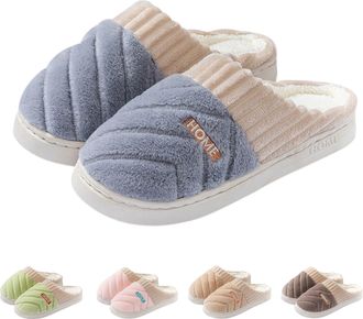 Generic Winter Slippers for Womens Men, Fluffy Warm Ladies Slippers, Memory Foam Plush Fleece Lined House Shoes, Anti-Slip Cosy Cloud Slipper Indoor Outdoor