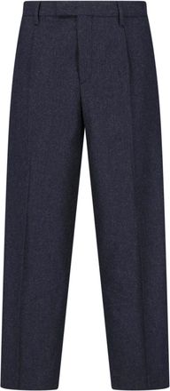 BRIGLIA 1949 Dark Grey Marguttas High-Waisted Virgin Wool Straight-Leg Pants