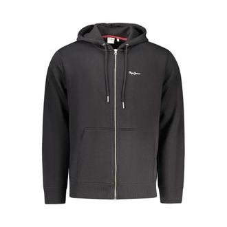 Pepe Jeans London Hoodies & sweatvesten, Heren, Zwart, 2Xl, Katoen, Polo Shirt met Lange Mouwen