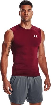 Under Armour Mens HeatGear Kompressionsshirt Ohne &Auml;rmel Shirt, Cardinal (625)/White, XL