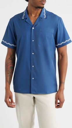 MAVRANS Blue Waves Performance Camp Shirt at Nordstrom, Size Xx-Large