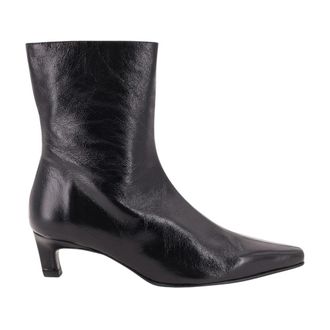 Alohas Ambar Enkellaarsjes - Dames - Laarzen met Hak - Zwart - 36 EU - Leer - Schoenen