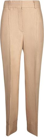 Incotex Beige Broek Elegant Comfortabele Stijl - Dames - Straight fit broeken - Beige - 2XS - Broeken