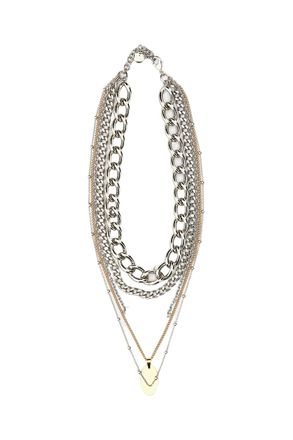 Paco Rabanne Silver 5 Rangs Layered Strand Necklace