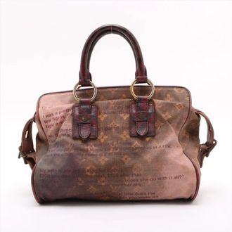 Louis Vuitton Brown Leather Coated Canvas Handbag Tote Bag (Pre-Owned)