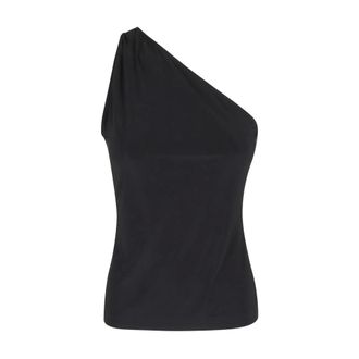 Norma Kamali Sleeveless Tops, female, Black, Size: XS One Shoulder Top