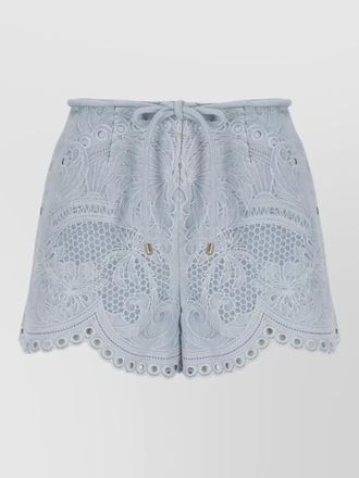 Zimmermann embroidered denim tailored shorts
