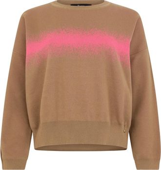 Herno Pullover in knit met ronde hals - Dames - Ronde hals truien - Bruin - M - Katoen - Truien & Vesten