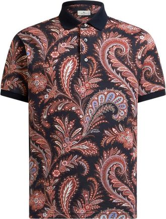 Etro Paisley-print Cotton Polo Shirt