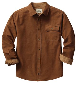 Legendary Whitetails Mens Flannel Shirt Long Sleeve Button Down 100% Cotton, Chestnut Heather, Large