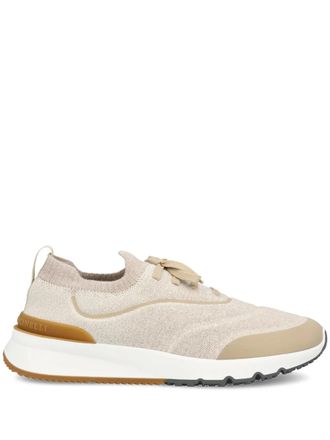 Brunello Cucinelli Sneakers met veterdetail - Beige