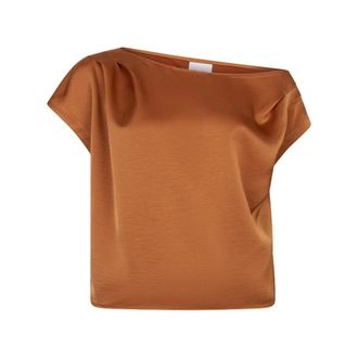 Dante6 Roam Satin Drapey Top - Dames - Blouses & Shirts - Oranje - Maat: XL Satijn