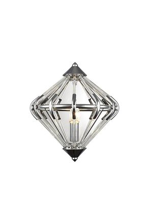 Netlighting Gerda 1 Light Chrome Wall Light in Grey