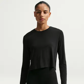 Nike Womens Zenvy Long-Sleeve Top in Black | IF2347-010