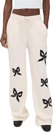 LoveShackFancy Elma Sweatpants In Cream