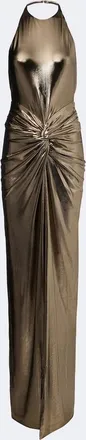 Retrof&ecirc;te Retrof&ecirc;te Anida gathered halterneck gown