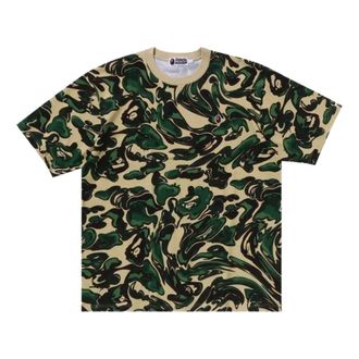 A Bathing Ape Marbling Camo One Point Relaxed Fit Tee Green 1K80-109-305-GREEN