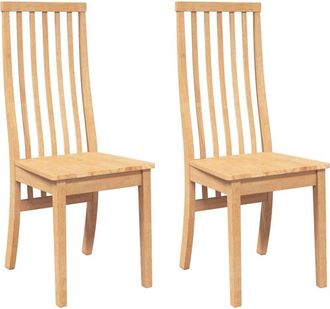 vidaXL Sillas de comedor 2 unidades madera maciza de caucho vidaXL