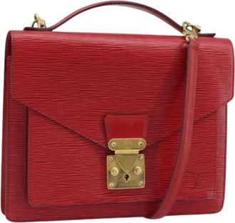 Louis Vuitton Pre-owned Monceau 28 Handtas - Dames - Vintage Handtas - Rood - ONE Size - Leer - Vintage