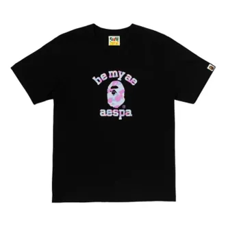 A Bathing Ape x Aespa College Relaxed Fit T-Shirt Black 1M73-110-911-BLK