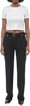 Versace Black Straight Flat Front Pants