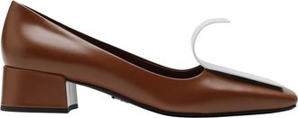 Prada Elegante Hak Decollete Schoenen - Dames - Pumps - Bruin - 41 EU - Schoenen