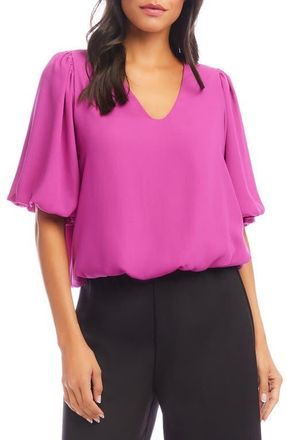 Karen Kane Puff Sleeve Crepe Top in Orchid at Nordstrom, Size X-Small