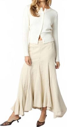 Olivaceous Ava Maxi Skirt In Beige