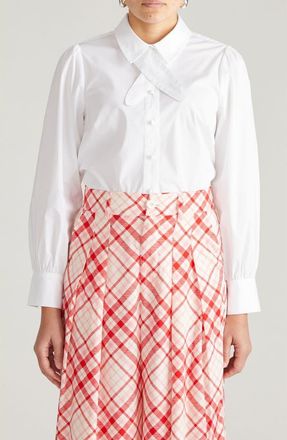 Universal Standard Janet Stretch Poplin Button-Up Shirt in White at Nordstrom, Size 2Xl