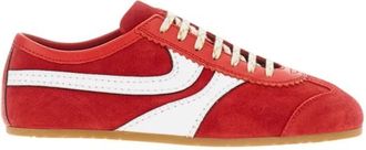 Dries Van Noten Schoenen, Dames, Rood, 41 EU, Su&egrave;de, Lage su&egrave;de sneaker