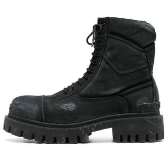 Balenciaga Combat Strike Boots Washed Black Cotton 694042W2H111000